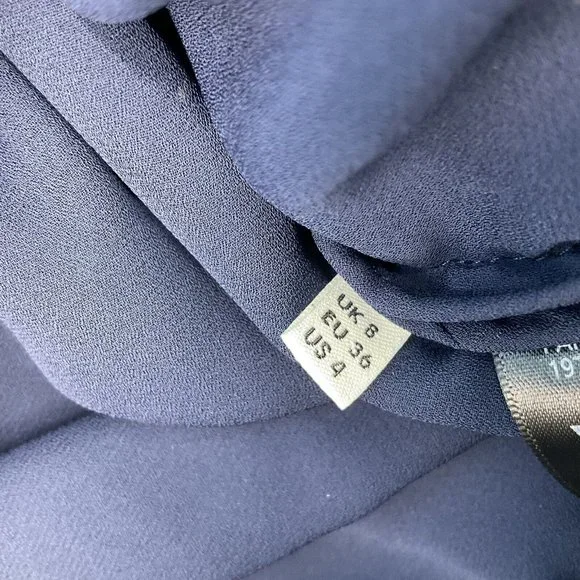 Whistles Women’s Floral Lace Navy Blue Lined Dress Short Sleeve - UK 8 / EU 36 - Picture 8 of 10